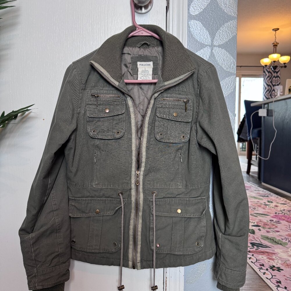 Maurices Army Green Utility Jacket Women's Lightweight Great Condition